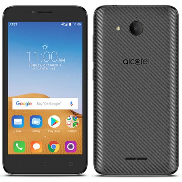 front and back view of Alcatel Tetra HD phone