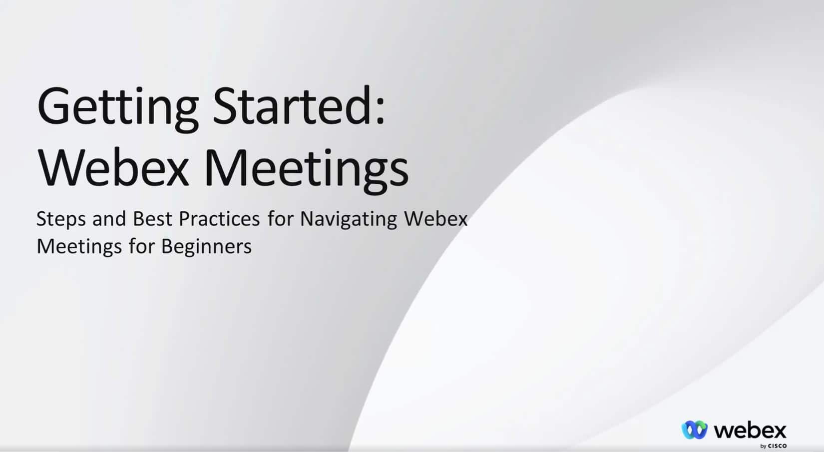 Getting Started Webex meeting
