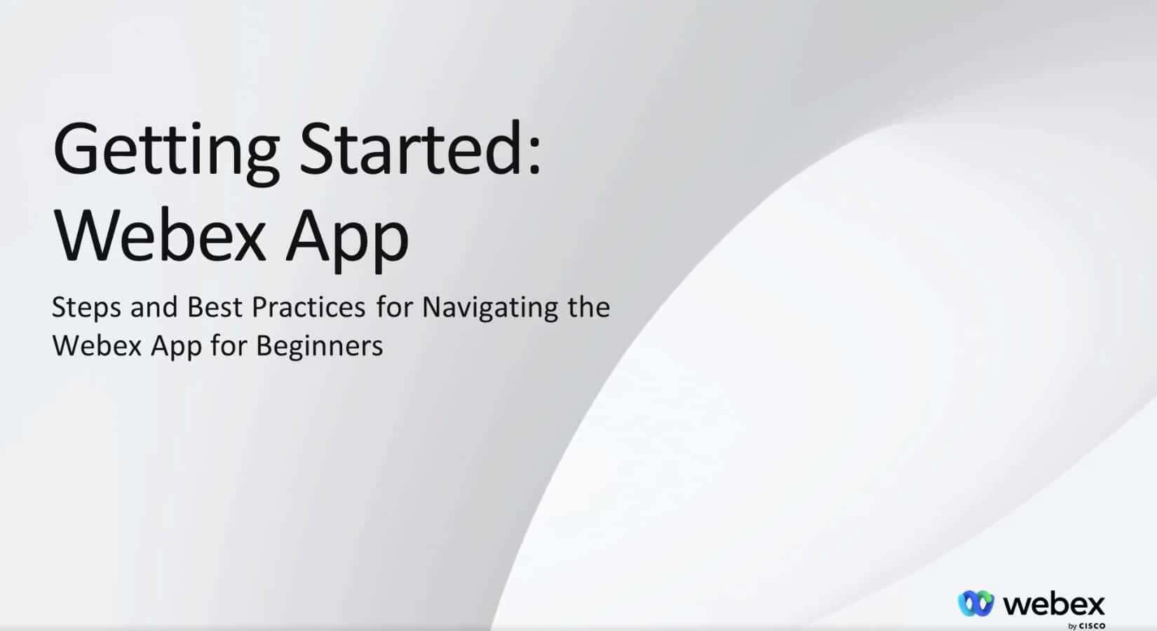 Getting Started: Webex App