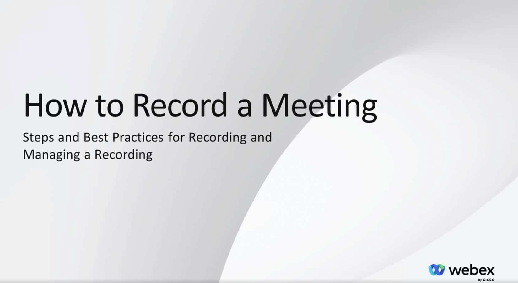 How to Record a Meeting