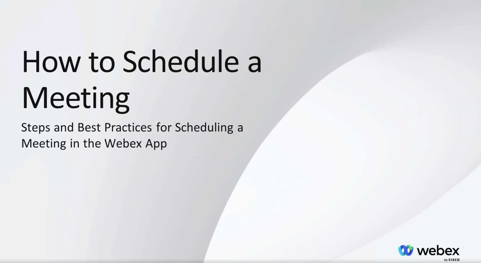 How to Schedule a Meeting